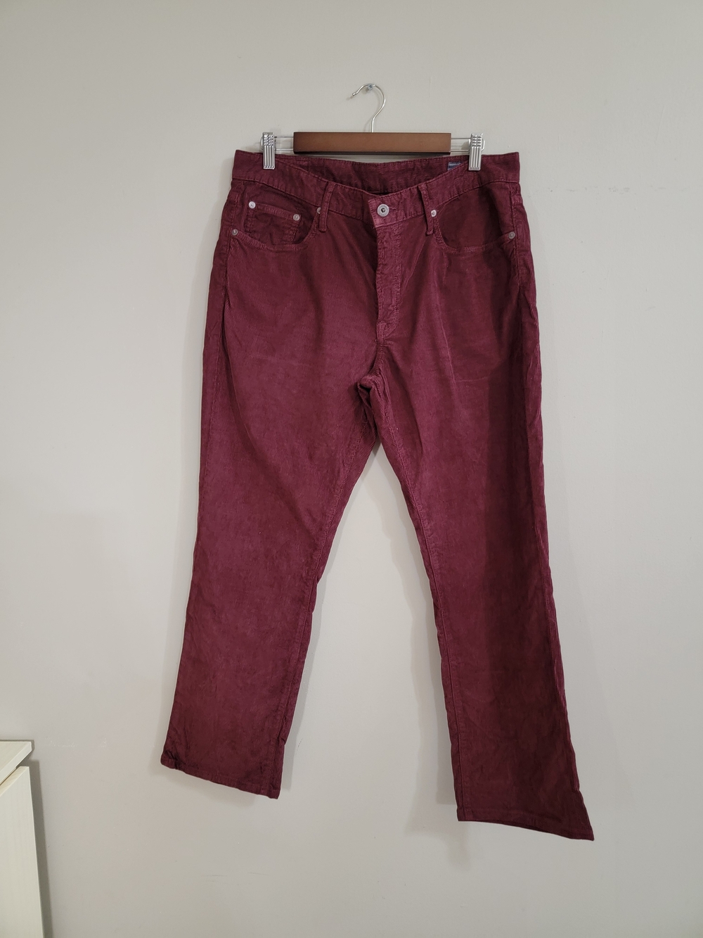 Bonobos Men's Corduroy Pants in Burgundy Size 34/30